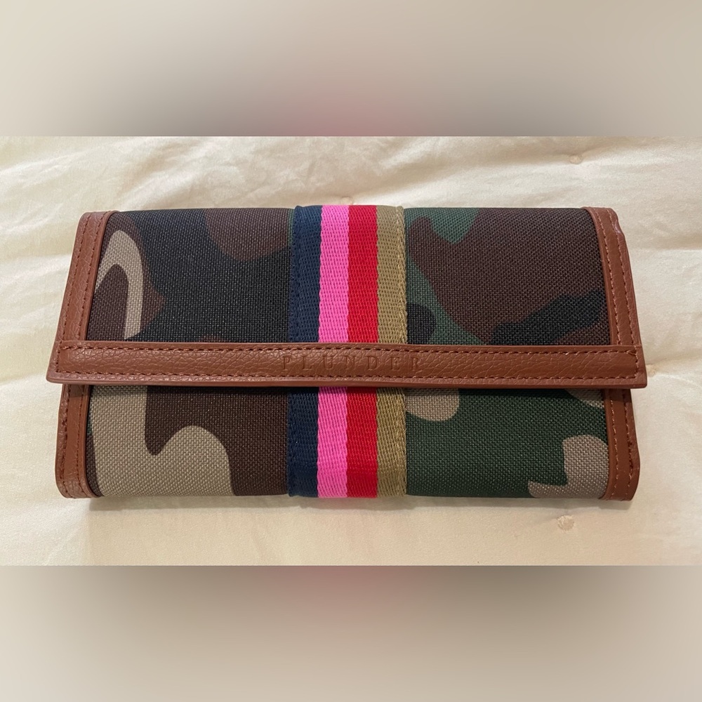 Camouflage Wallet with Pink Stripe —New